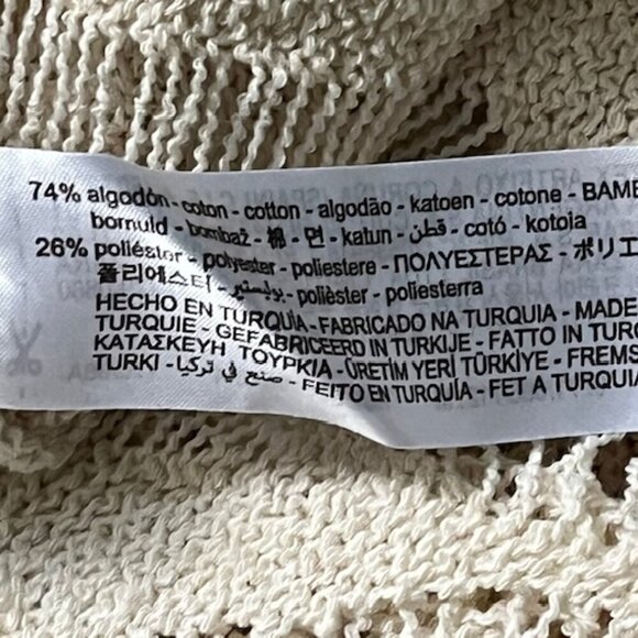 Zara Knitted Side Cutout Crochet Sweater Tank Top Sleeveless Cream Ivory M NWT - Picture 14 of 16